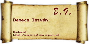 Demecs István névjegykártya