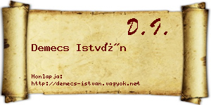 Demecs István névjegykártya