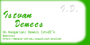 istvan demecs business card